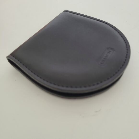 Coach Vintage Mini Coin Holder Wallet Leather Small Black Horseshoe Bifold - Picture 7 of 8